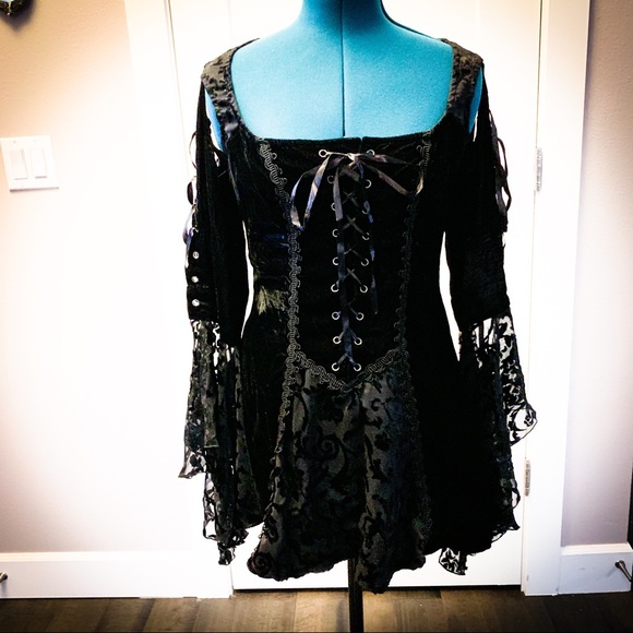 Rare Circa 2003 Lip Service Velvet/Burnout Dress L - Picture 2 of 7